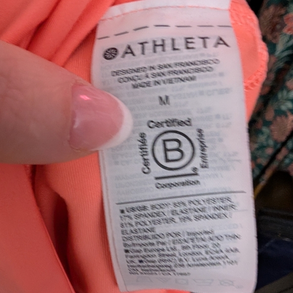 Athleta Ace Tennis Skort Coral Orange Built-In Shorts Athletic Skirt M - Picture 7 of 9